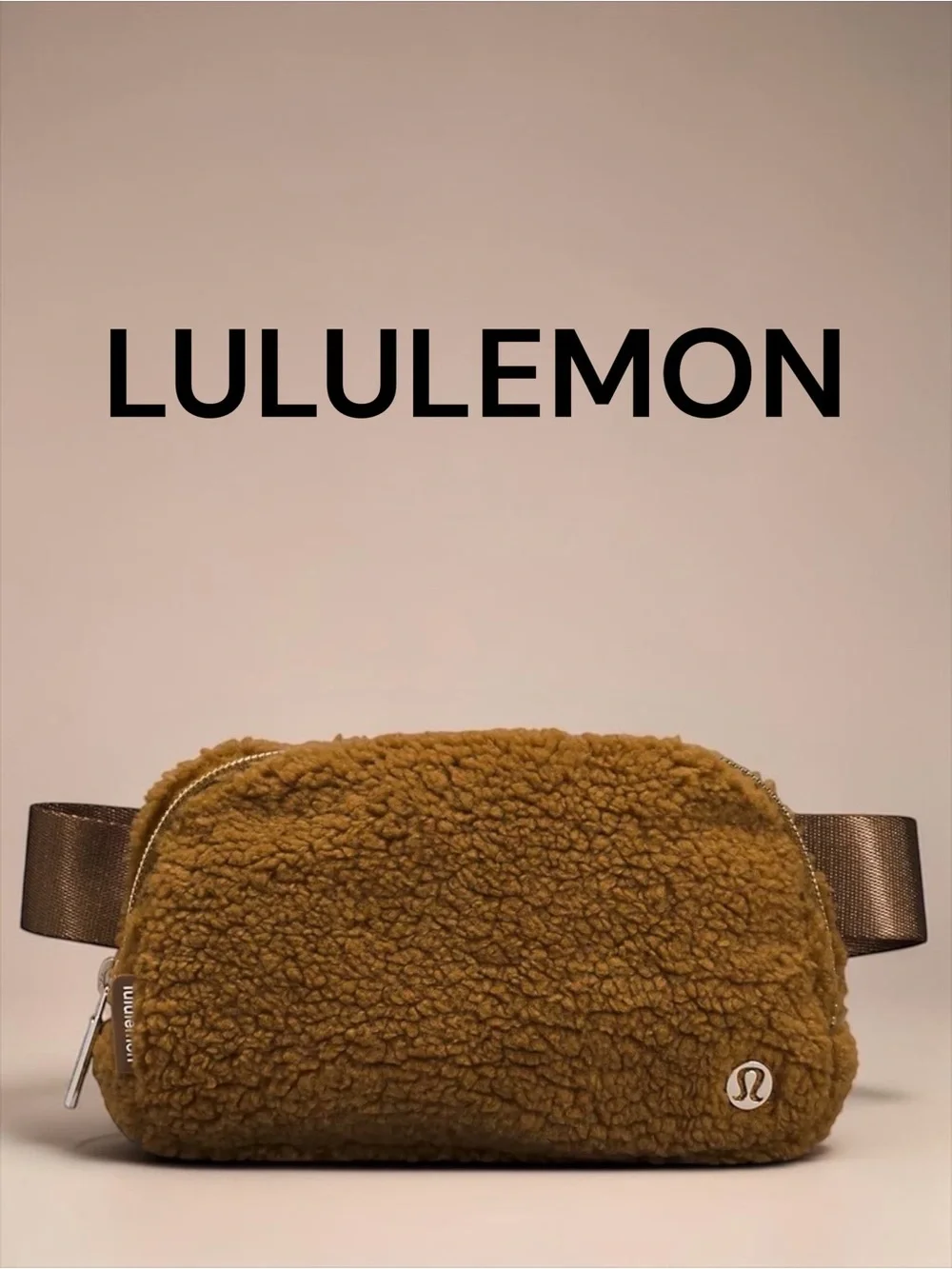 Lululemon Everywhere Belt Bag Fleece Teddy Sherpa Brown Camel Crossbody Waist